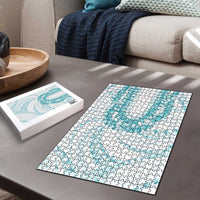 Aloha Lei Onaona Puzzle Teal Hawaiian Tribal Pattern LT9 - Polynesian Pride
