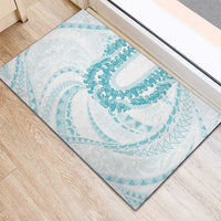 Aloha Lei Onaona Rubber Doormat Teal Hawaiian Tribal Pattern LT9 - Polynesian Pride