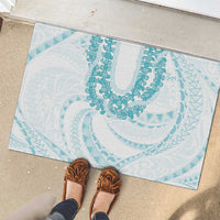 Aloha Lei Onaona Rubber Doormat Teal Hawaiian Tribal Pattern LT9 - Polynesian Pride