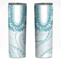 Aloha Lei Onaona Skinny Tumbler Teal Hawaiian Tribal Pattern