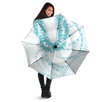 Aloha Lei Onaona Umbrella Teal Hawaiian Tribal Pattern LT9 - Polynesian Pride