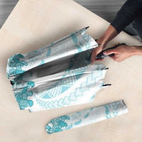 Aloha Lei Onaona Umbrella Teal Hawaiian Tribal Pattern LT9 - Polynesian Pride