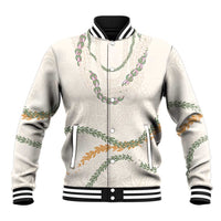 Aloha Lei Mikioi Baseball Jacket Beige Polynesian Tribal Tatau Pattern LT9 Unisex Beige - Polynesian Pride