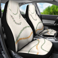 Aloha Lei Mikioi Car Seat Cover Beige Polynesian Tribal Tatau Pattern