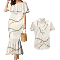 Aloha Lei Mikioi Couples Matching Mermaid Dress and Hawaiian Shirt Beige Polynesian Tribal Tatau Pattern