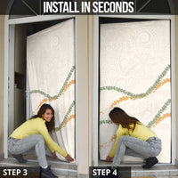Aloha Lei Mikioi Door Cover Beige Polynesian Tribal Tatau Pattern LT9 - Polynesian Pride