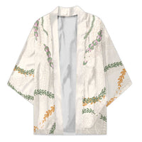 Aloha Lei Mikioi Kimono Beige Polynesian Tribal Tatau Pattern LT9 Unisex Beige - Polynesian Pride