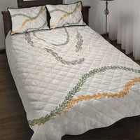 Aloha Lei Mikioi Quilt Bed Set Beige Polynesian Tribal Tatau Pattern LT9 Beige - Polynesian Pride
