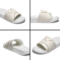 Aloha Lei Mikioi Slide Sandals Beige Polynesian Tribal Tatau Pattern - Polynesian Pride