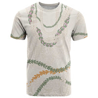 Aloha Lei Mikioi T Shirt Beige Polynesian Tribal Tatau Pattern