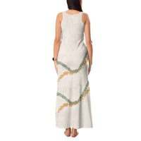 Aloha Lei Mikioi Tank Maxi Dress Beige Polynesian Tribal Tatau Pattern LT9 - Polynesian Pride