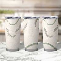 Aloha Lei Mikioi Tumbler Cup Beige Polynesian Tribal Tatau Pattern