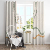 Aloha Lei Mikioi Window Curtain Beige Polynesian Tribal Tatau Pattern LT9 - Polynesian Pride