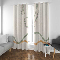 Aloha Lei Mikioi Window Curtain Beige Polynesian Tribal Tatau Pattern LT9 With Grommets Beige - Polynesian Pride