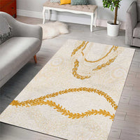 Aloha Lei Mikioi Area Rug Gold Polynesian Tribal Tatau Pattern