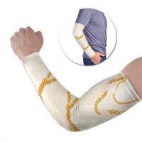 Aloha Lei Mikioi Arm Sleeves Gold Polynesian Tribal Tatau Pattern - Polynesian Pride