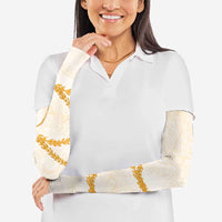 Aloha Lei Mikioi Arm Sleeves Gold Polynesian Tribal Tatau Pattern - Polynesian Pride