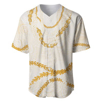 Aloha Lei Mikioi Baseball Jersey Gold Polynesian Tribal Tatau Pattern