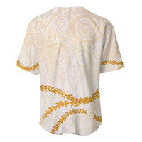 Aloha Lei Mikioi Baseball Jersey Gold Polynesian Tribal Tatau Pattern