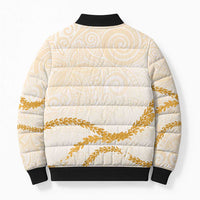 Aloha Lei Mikioi Bomber Puffer Jacket Gold Polynesian Tribal Tatau Pattern LT9 - Polynesian Pride