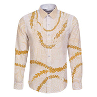 Aloha Lei Mikioi Family Matching Puletasi and Hawaiian Shirt Gold Polynesian Tribal Tatau Pattern