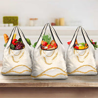 Aloha Lei Mikioi Grocery Bag Gold Polynesian Tribal Tatau Pattern LT9 3-pack One Size Gold - Polynesian Pride