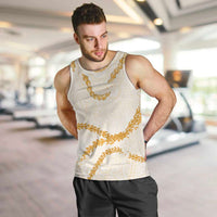 Aloha Lei Mikioi Men Tank Top Gold Polynesian Tribal Tatau Pattern LT9 Gold - Polynesian Pride