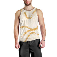 Aloha Lei Mikioi Men Tank Top Gold Polynesian Tribal Tatau Pattern LT9 - Polynesian Pride