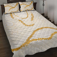 Aloha Lei Mikioi Quilt Bed Set Gold Polynesian Tribal Tatau Pattern LT9 Gold - Polynesian Pride