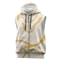 Aloha Lei Mikioi Sleeveless Zip Hoodie Gold Polynesian Tribal Tatau Pattern LT9 Gold - Polynesian Pride