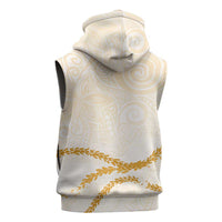Aloha Lei Mikioi Sleeveless Zip Hoodie Gold Polynesian Tribal Tatau Pattern - Polynesian Pride