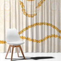 Aloha Lei Mikioi Window Curtain Gold Polynesian Tribal Tatau Pattern LT9 - Polynesian Pride