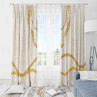 Aloha Lei Mikioi Window Curtain Gold Polynesian Tribal Tatau Pattern LT9 - Polynesian Pride