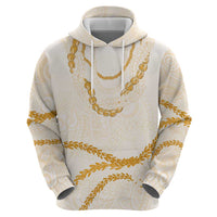 Aloha Lei Mikioi Zip Hoodie Gold Polynesian Tribal Tatau Pattern