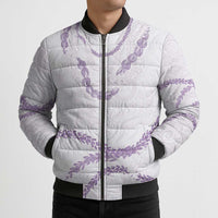 Aloha Lei Mikioi Bomber Puffer Jacket Purple Polynesian Tribal Tatau Pattern LT9 - Polynesian Pride