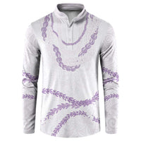 Aloha Lei Mikioi Button Sweatshirt Purple Polynesian Tribal Tatau Pattern LT9 Purple - Polynesian Pride
