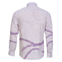 Aloha Lei Mikioi Family Matching Long Sleeve Bodycon Dress and Hawaiian Shirt Purple Polynesian Tribal Tatau Pattern