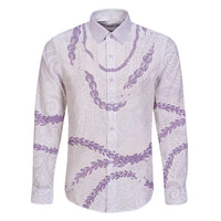 Aloha Lei Mikioi Family Matching Short Sleeve Bodycon Dress and Hawaiian Shirt Purple Polynesian Tribal Tatau Pattern