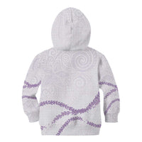Aloha Lei Mikioi Kid Hoodie Purple Polynesian Tribal Tatau Pattern