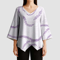 Aloha Lei Mikioi Kimono Sleeve Blouse Purple Polynesian Tribal Tatau Pattern LT9 - Polynesian Pride