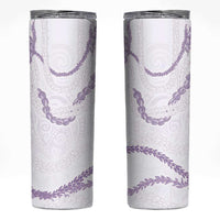 Aloha Lei Mikioi Skinny Tumbler Purple Polynesian Tribal Tatau Pattern