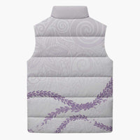 Aloha Lei Mikioi Sleeveless Puffer Jacket Purple Polynesian Tribal Tatau Pattern LT9 - Polynesian Pride