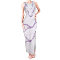 Aloha Lei Mikioi Tank Maxi Dress Purple Polynesian Tribal Tatau Pattern
