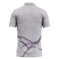 Aloha Lei Mikioi Zipper Polo Shirt Purple Polynesian Tribal Tatau Pattern LT9 - Polynesian Pride