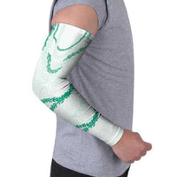 Aloha Lei Mikioi Arm Sleeves Sage Green Polynesian Tribal Tatau Pattern - Polynesian Pride