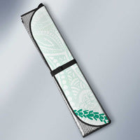 Aloha Lei Mikioi Auto Sun Shade Sage Green Polynesian Tribal Tatau Pattern - Polynesian Pride