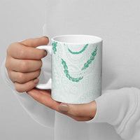 Aloha Lei Mikioi Ceramic Mug Sage Green Polynesian Tribal Tatau Pattern - Polynesian Pride