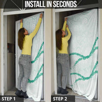 Aloha Lei Mikioi Door Cover Sage Green Polynesian Tribal Tatau Pattern LT9 - Polynesian Pride