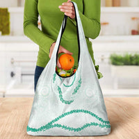 Aloha Lei Mikioi Grocery Bag Sage Green Polynesian Tribal Tatau Pattern LT9 - Polynesian Pride