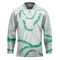 Aloha Lei Mikioi Hockey Jersey Sage Green Polynesian Tribal Tatau Pattern LT9 Unisex Green - Polynesian Pride